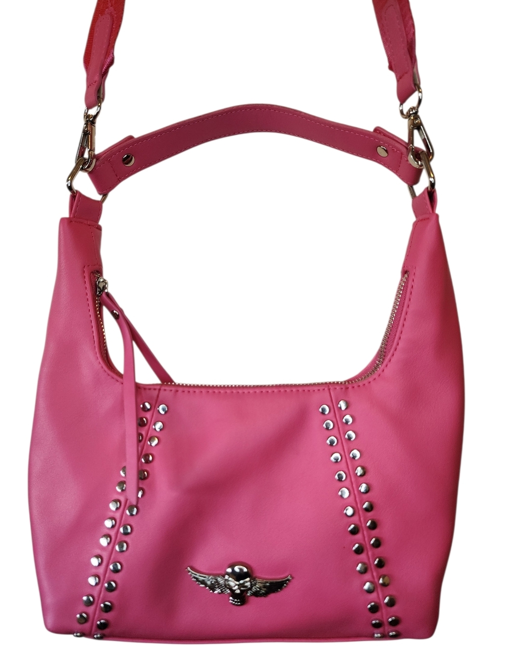Ed Hardy Lorna Hobo Crossbody Bag in fuchsia